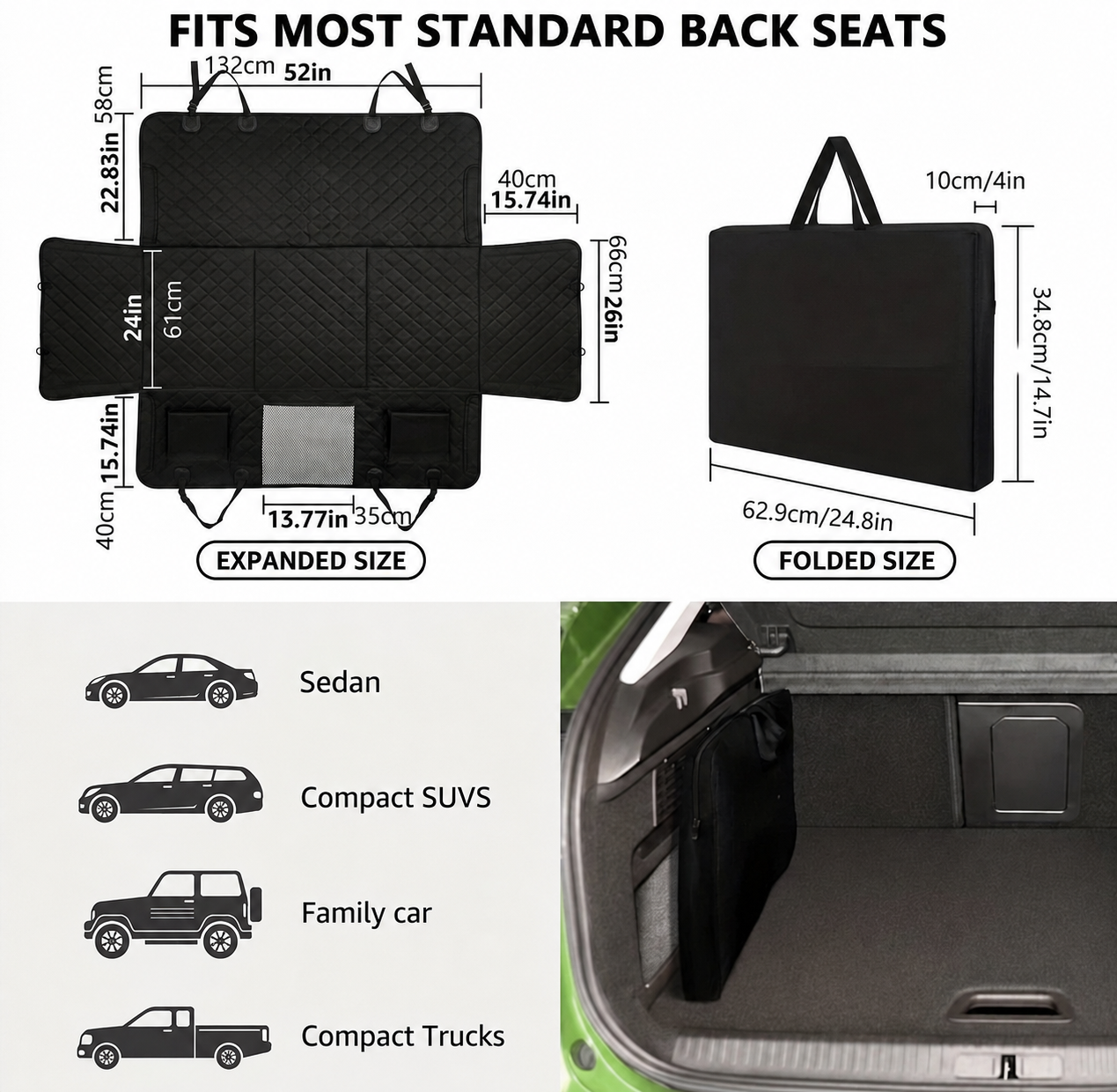 Nexora Atlas Dog Car Seat Extender Hammock